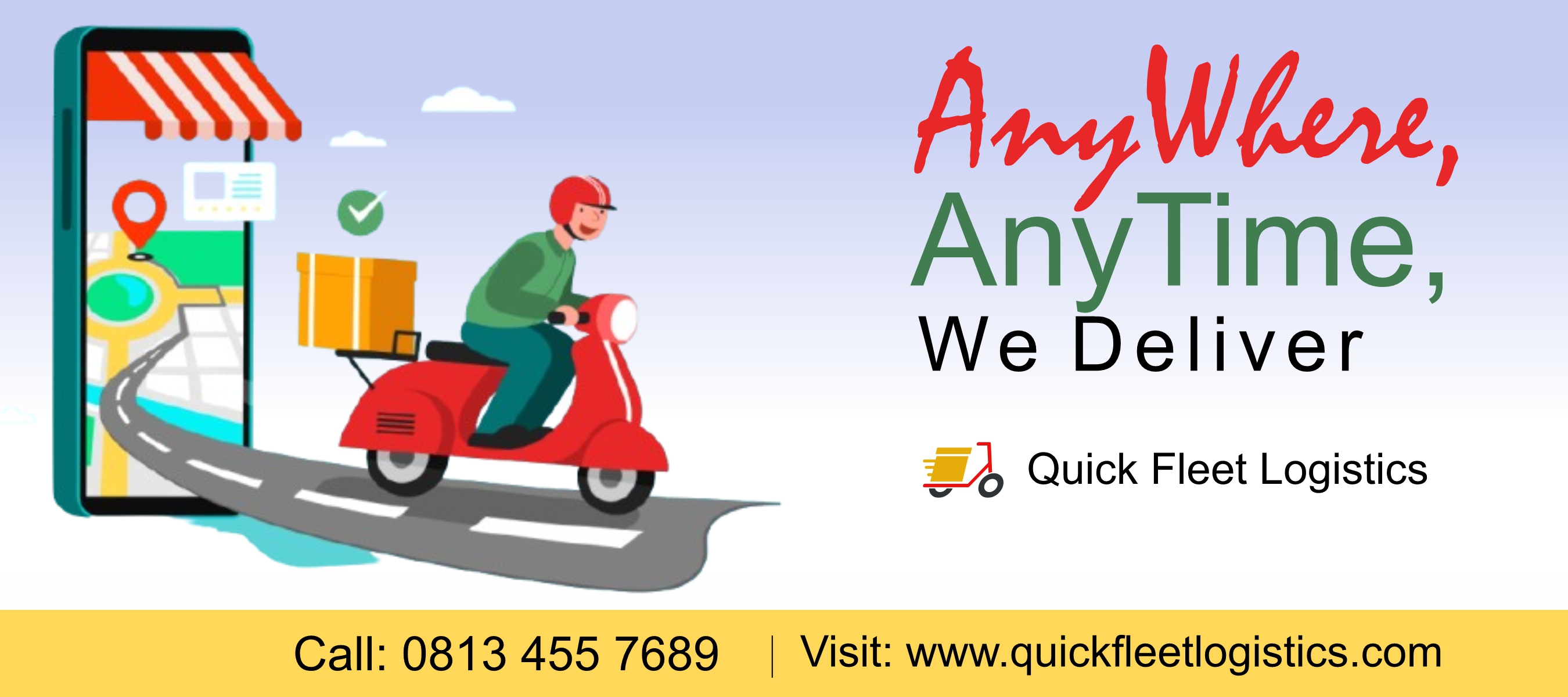 Quick Fleet 
                Logistics Billboard Design by Gorgeous Media Concept in Lagos for brand visibility